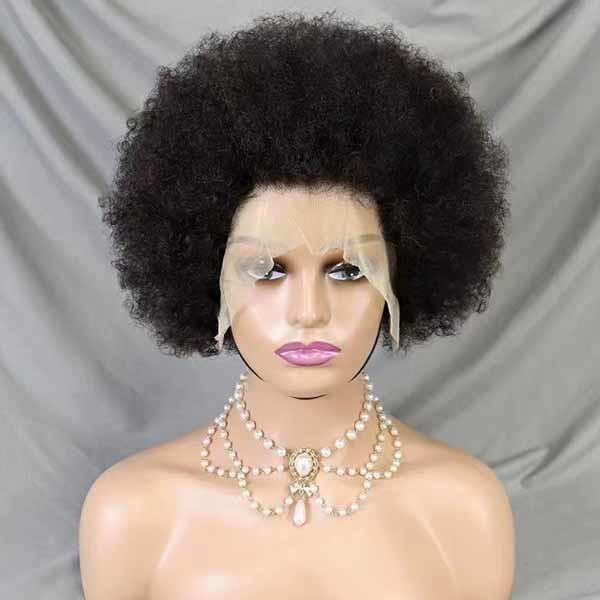 13x4 Full Lace Frontal Human Hair Bob Wigs Afro Kinky Bulk Curly Natural Human