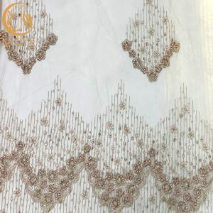 Quality Special Occasions Handmade Beaded Sequined Embroidered Dress Lace Fabric wholesale