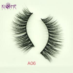 Quality BLACK NATURAL REAL MINK PRIVATE LABEL FALSE EYELASH A06 wholesale