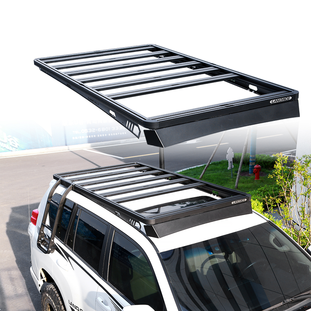 LC300 Roof Luggage Rack Black Off Road Cargo Basket Powder Coated