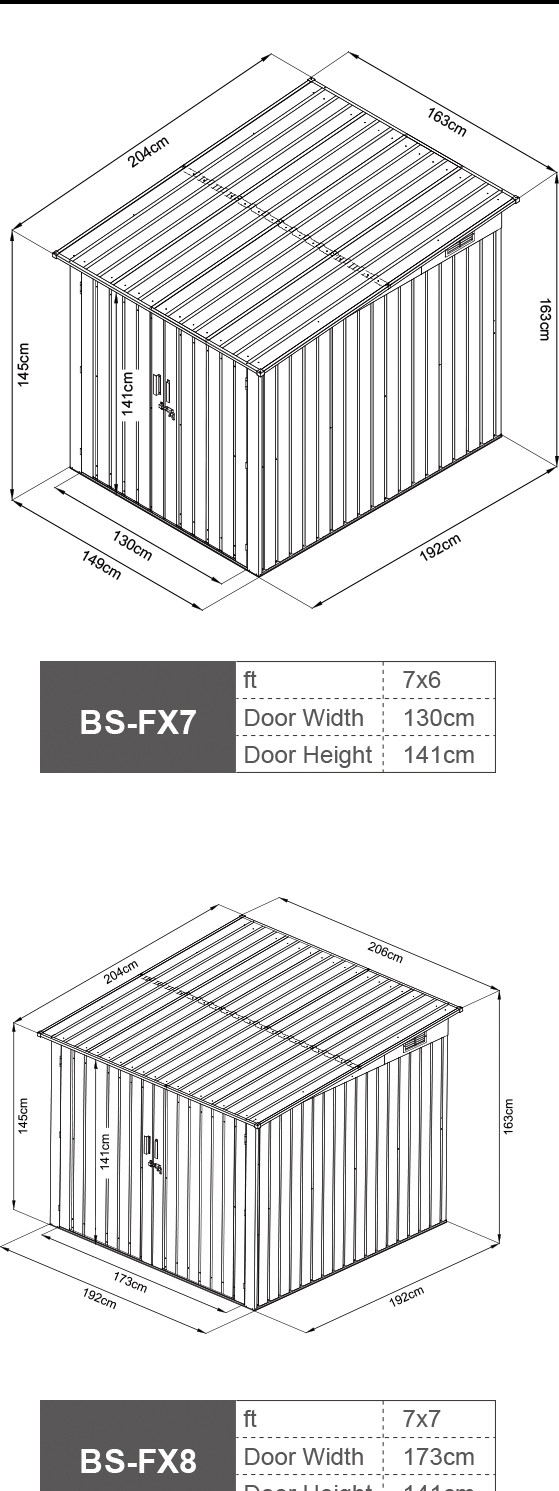 141cm Metal Bike Storage Shed 6ft X 4ft Customized For Roof / Wall