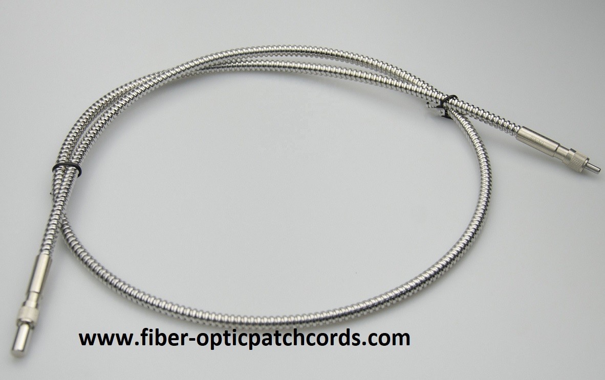 NA0.12,0.20 Pure Quartz Stainless Steel Fiber Optic Patch Cord 200µM 400µM 600µM 1000µM