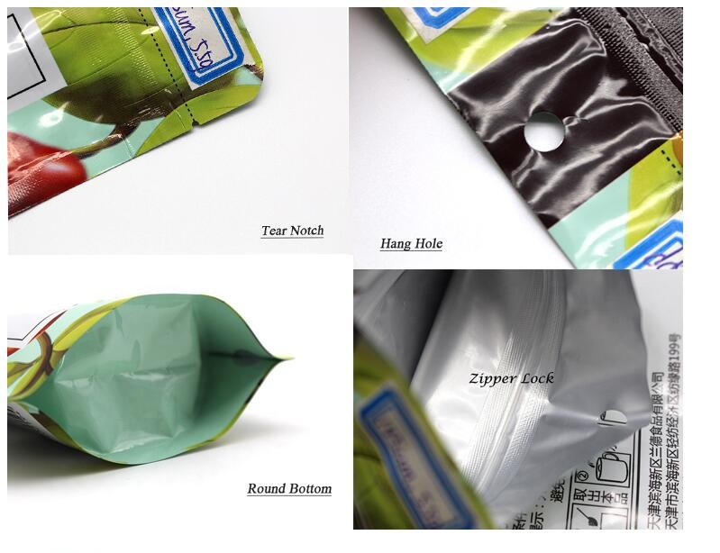 Moisture Proof Printed Stand Up Zipper Mylar Coffee Bags