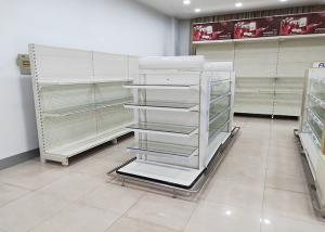 Quality Fashion Retail Gondola Shelving , Supermarket Vegetable And Fruit Display Shelf wholesale