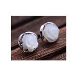Sterling Silver Mother of Pearl Stud Earrings(XH022915W)