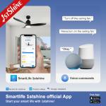 Plastic DC Motor Save Energy Ceiling Fan Lights With 6 Speed Remote Control