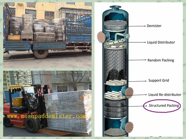 3.5y Aisi 304 Metal Plate Structured Distillation Packing 486mm Diameter