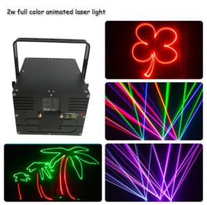 Quality 2w full color animation indoor laser effect light laser beam stage light wholesale