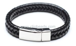 Quality Leather Bracelet, Stainless Steel Clasp wholesale