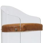 Genuine Leather Counter Height 95cm Acrylic Bar Stools With Cushion