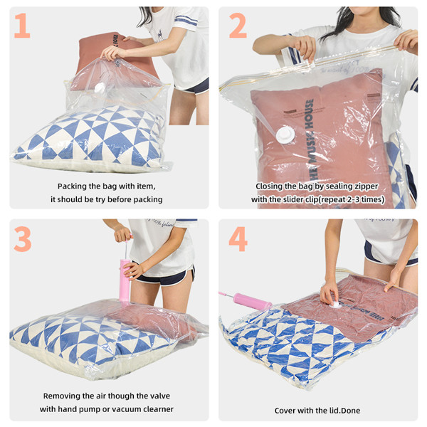 80 To 120 Microns Vacuum Suction Storage Bags With Pump Waterproof