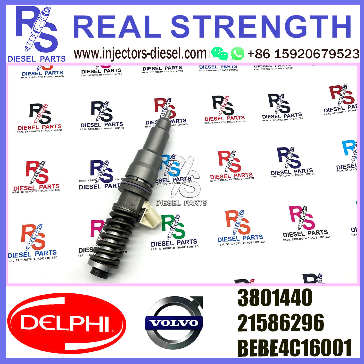 DELPHI 2pin injector 21586296 3801440 BEBE4C16001 Diesel pump Injector V-O-L-V BEBE4C16001 E1 for 9.0 LITRE INDUSTRIAL