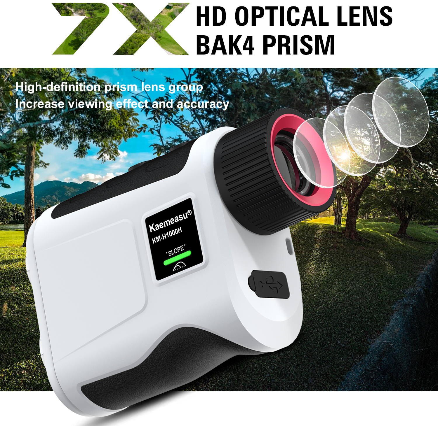 112*75*44mm Laser Distance Meter Telescope with Slope Scope and 905±5nm Laser Wavelength