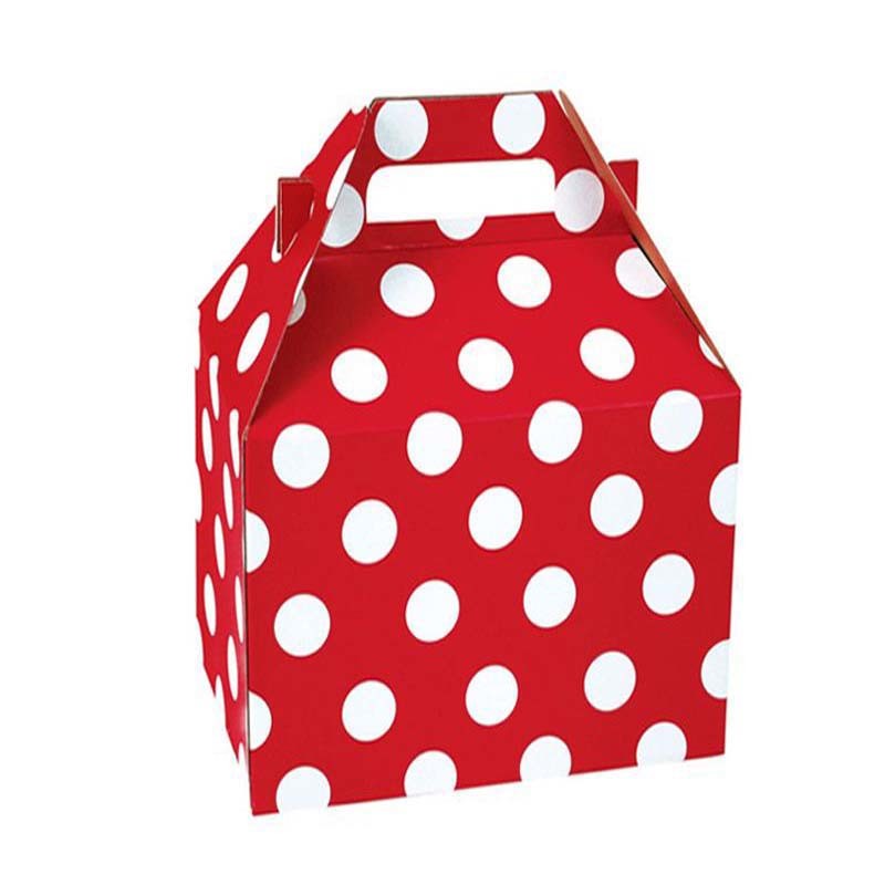 red and white spot gable gift box Cardboard gable fired chicken color paper box