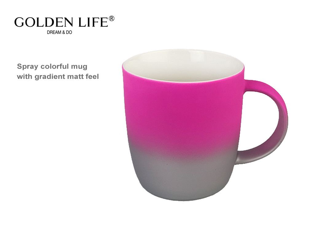 380CC Pretty Gradient Colours Custom Coffee Mugs For Gift