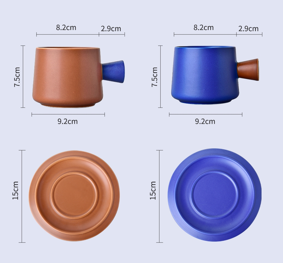 Klein Solid Colors Ceramic Cup Set Simple Cappuccino And Tea Cups For Business Gifts