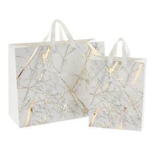 Quality Personalized Reusable Foil Stamped 250gsm Marble Paper Bag wholesale