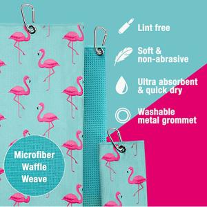 Quality Absorbent Microfiber Waffle Weave Golf Towel Printed Custom Logo wholesale