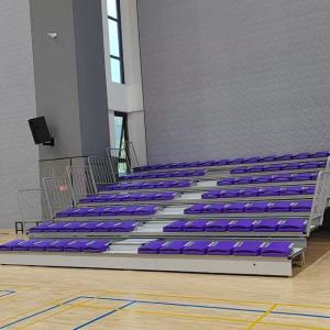 Quality Steel Frame Retractable Bleacher Seating with Floor Mounted Seat wholesale
