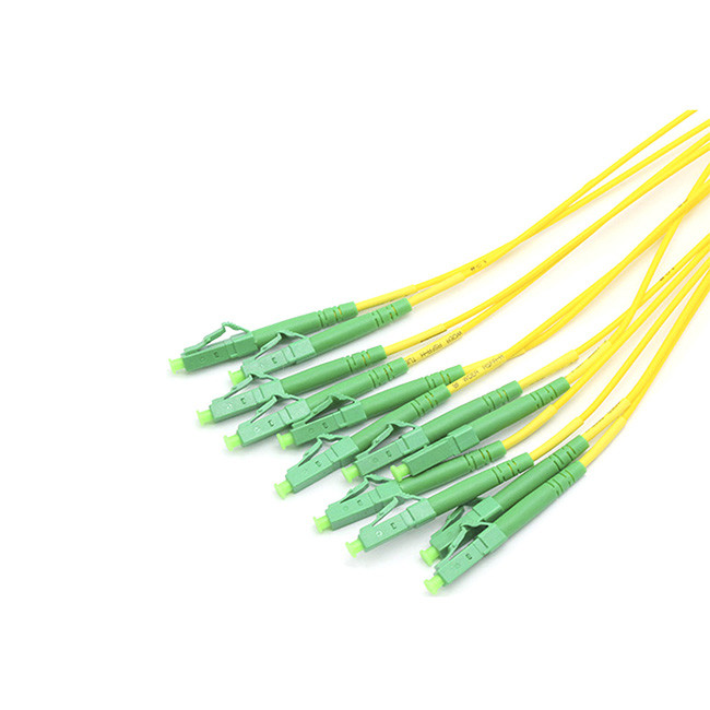 Pre Terminated Single Mode Fiber Optic Patch Cord 12 Core SC APC To LC APC