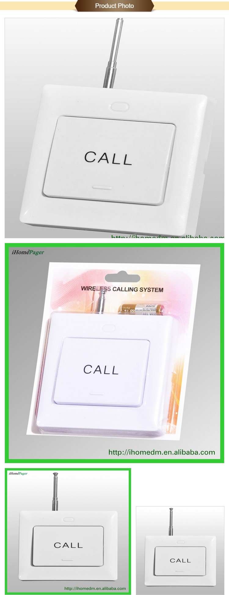 White wireless calling equipment 1-key strong signal transmitter