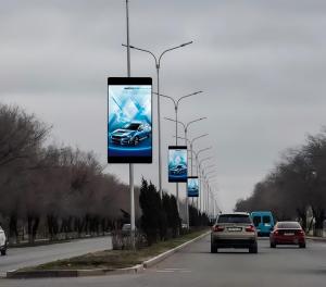 Quality Full Color Advertising Wireless Wifi Control P4 Outdoor Street LED Light Pole Display Screen wholesale