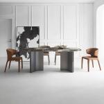 Modern Stainless Steel Dining Tables With Marble Tops For Wholesale