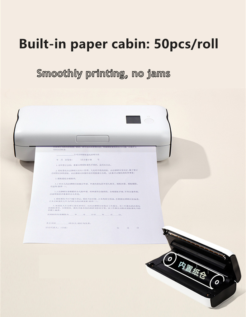 A4 Office Document Photo Tattoo Direct Thermal Receipt Printer Mobile Handheld