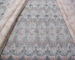 Black Unique Cotton Polyester Lace Fabric Knitted with Burnout Flower Lace for