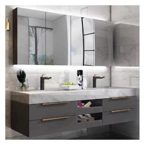 Quality Artificial Quartz Top Wall Mounted Vanity in EUROPEAN Design Style for Apartment Design wholesale