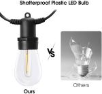 Weatherproof IP65 48FT Patio String Outdoor Deck Lights