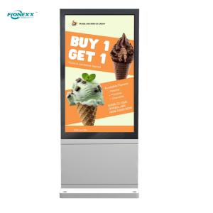 Quality 49 inch Silver Windows Outdoor Fanless Vertical Digital Totem wholesale