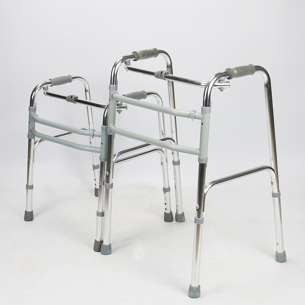76cm Height Lightweight Aluminum Walker For Elderly Easy To Fold Walking Aids