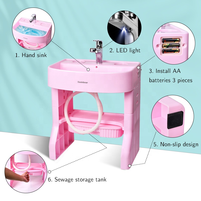 Customized Logo Plastic Toddler Wash Basin Sink For Training Washtable