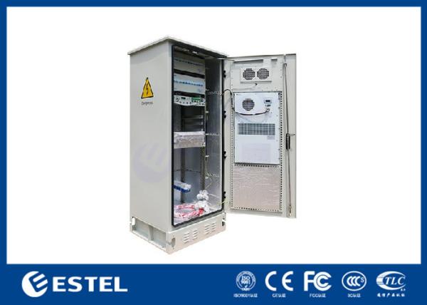 Single Wall Stainless Steel 38U Outdoor Telecom Enclosure 750x700x2000 With DC