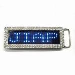Programmable LED message belt buckle in five colors
