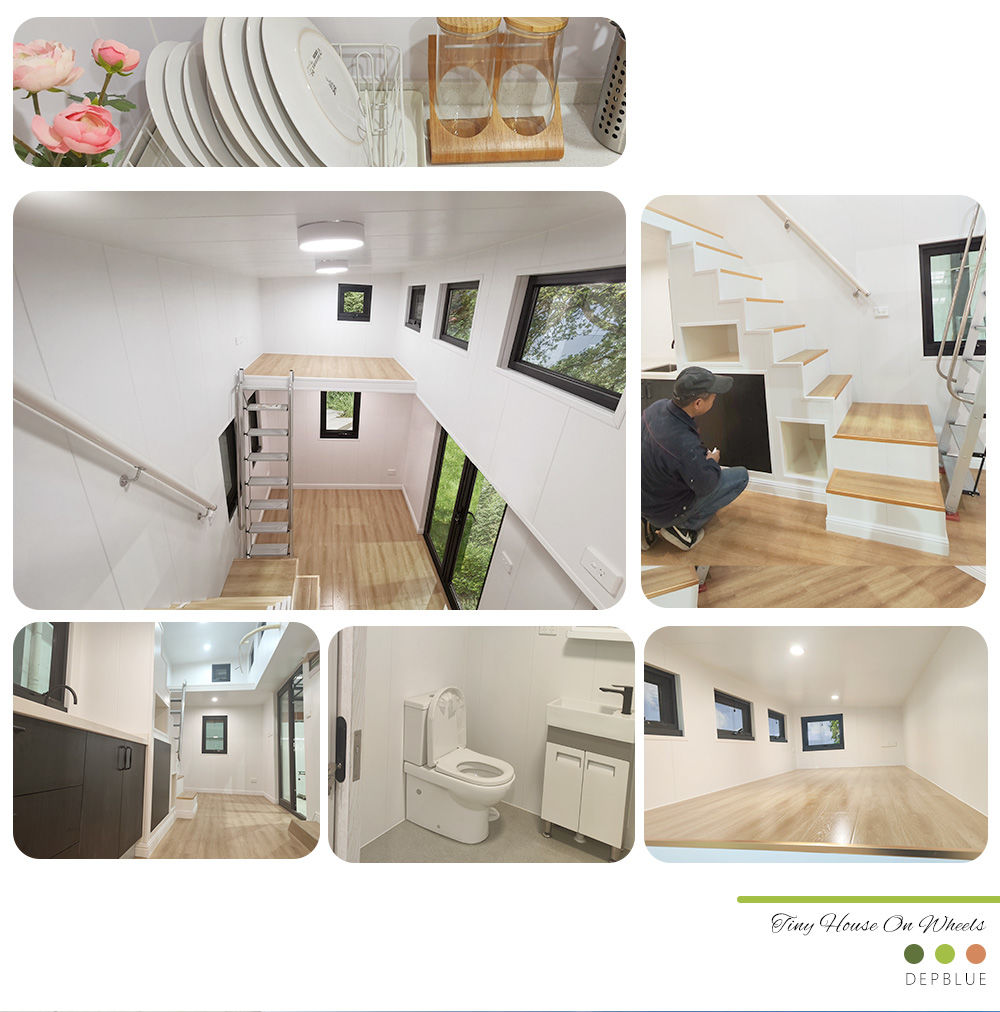 Prefab Modular Home Luxury Prefabricated Mobile Tiny House On Wheels A Good Option For Caravan/RV Park