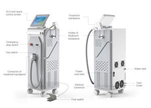 Quality TUV Medical Laser Body Hair Removal Machine 3 In 1 Wavelength Air Cooling 120J/Cm2 wholesale