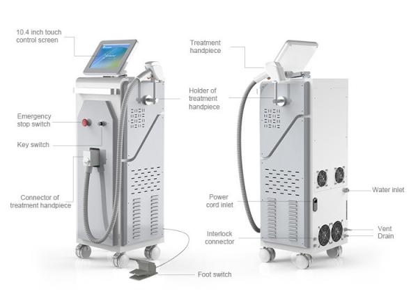 TUV Medical Laser Body Hair Removal Machine 3 In 1 Wavelength Air Cooling 120J
