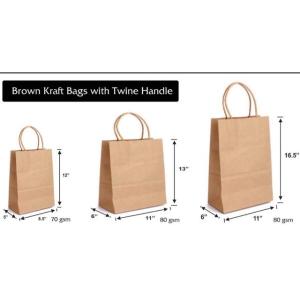 Quality Biodegradable Food Packaging Kraft Paper Bags With Twisted Handle wholesale