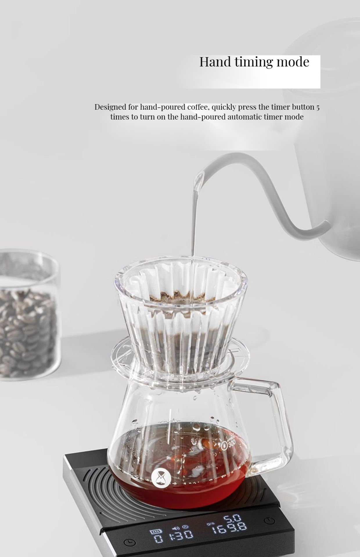 Multifunctional Electronic Bar Scale for Precise Fruit and Coffee Weighing on LCD Display