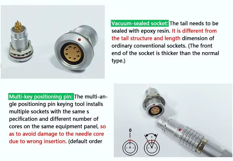 IP68/IP67 3B waterproof 2 4 6 8 12 Pin Male female Connector Self-locking connectors