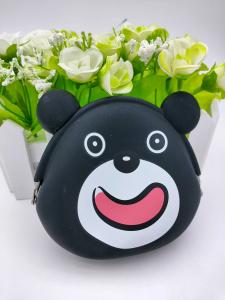 Quality Black Bear Soft Silicone Toys Animal Coin Purse Blingbling Multiusage wholesale