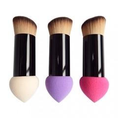 Quality Double Ended Face Blending Foundation Brush Beauty Sponge Applicator wholesale
