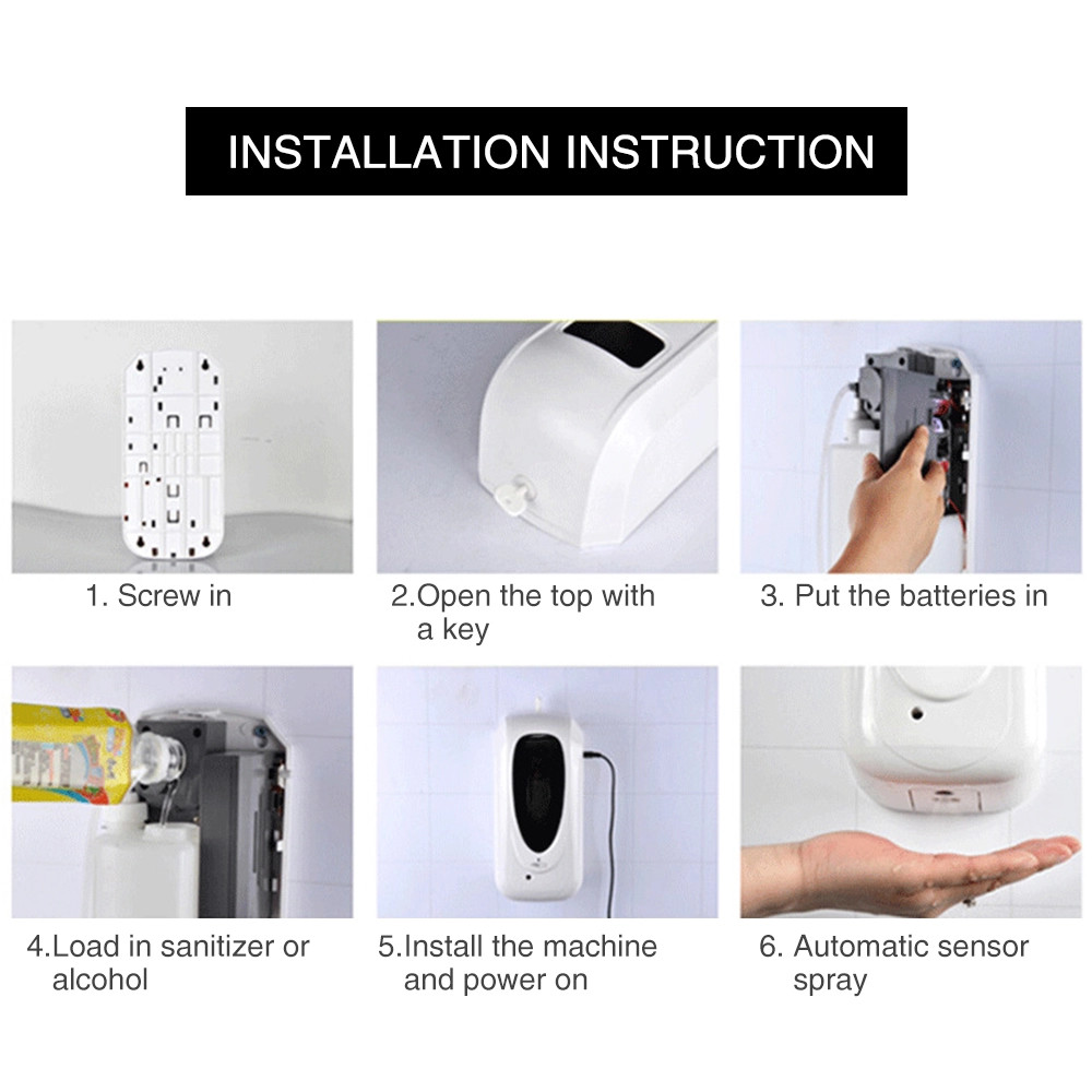 Hospital / School Foam Hand Sanitizer Dispenser Wall Mounted With Automatic Sensor