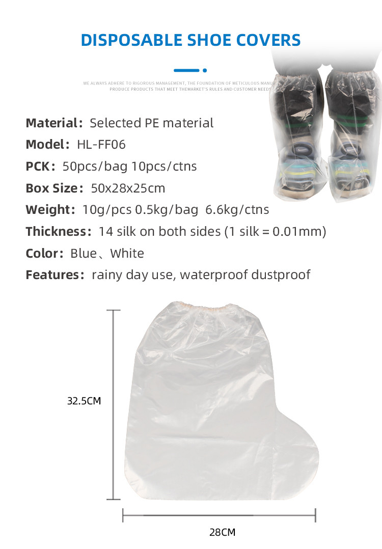 Personal Protective Equipment Shoe Protectors Disposable Non Slip White