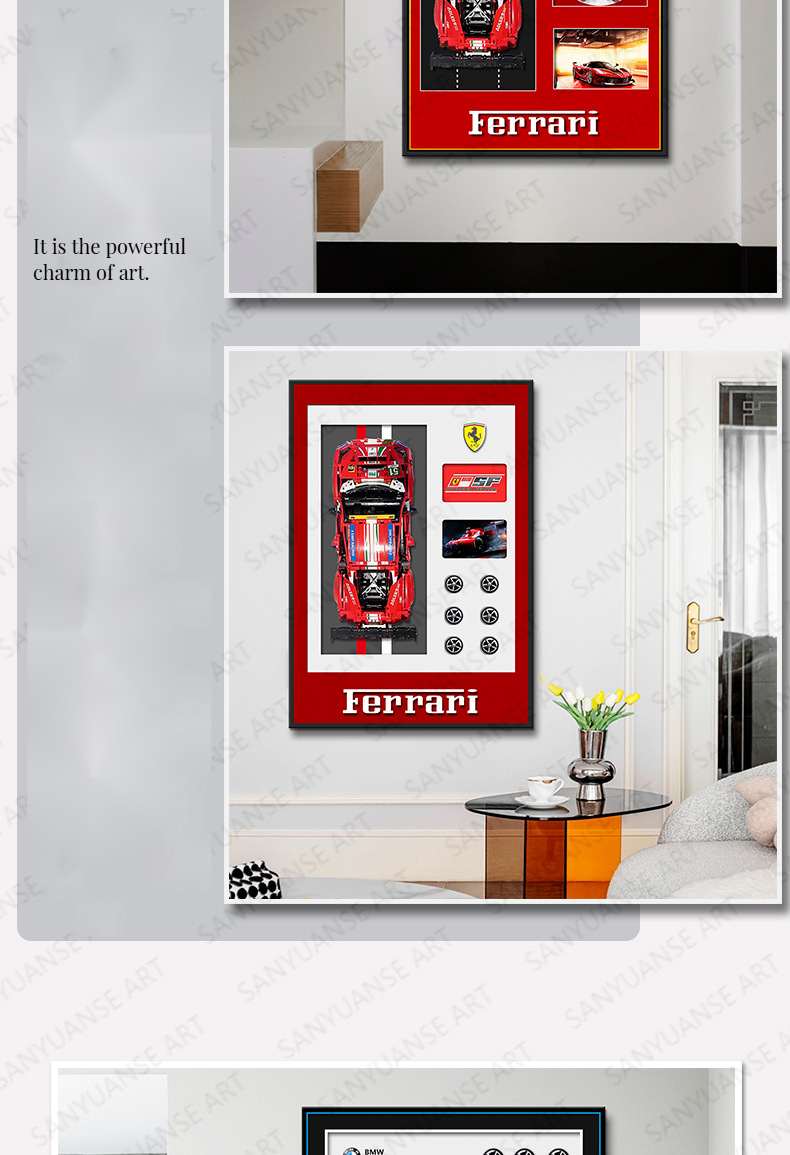 COATING Exclusive Modern Custom Sports Cars Wall Display Frame Designer House Models Building Block Concept Wall Murals