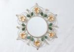 Wrought Frame Decorative Framed Metal Flower Mirror