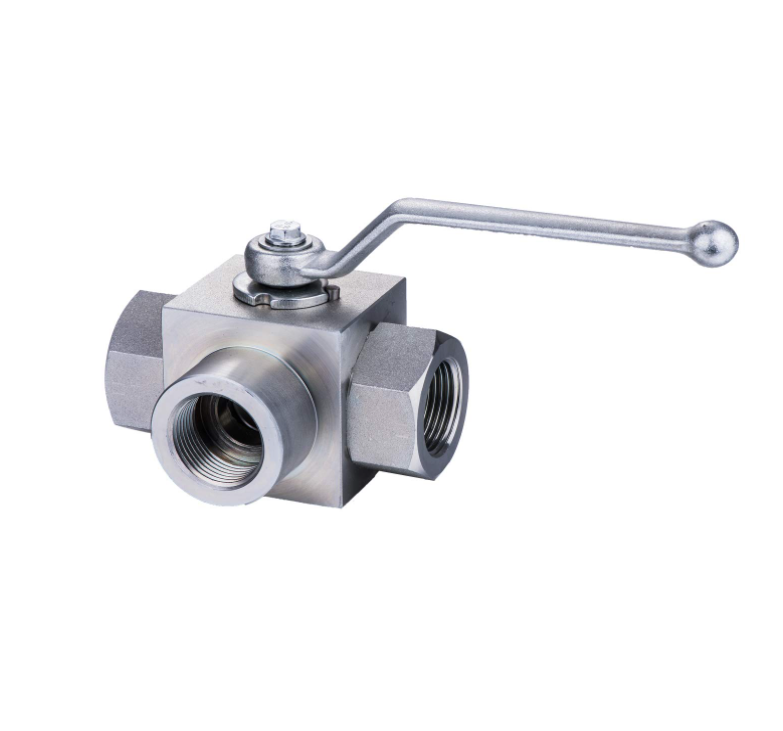 Female Connection High Pressure 3 Way Ball Valve 1/2 inch NPT for Fluid Management