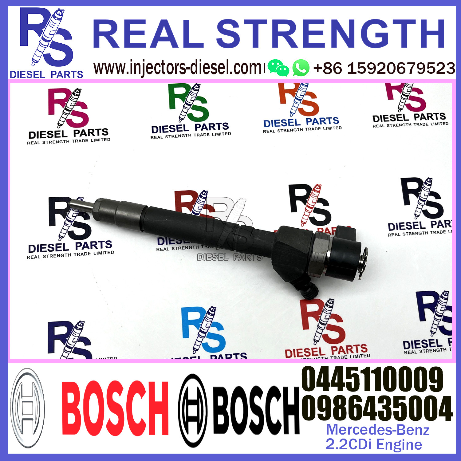 Diesel Fuel Common Rail Injector 0445110009 0986435004 0445110010 For Mercedes-Benz 2.2CDi Engine